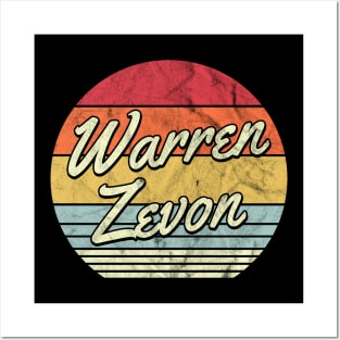 Warren Zevon Retro 70s Style Sunset Posters and Art